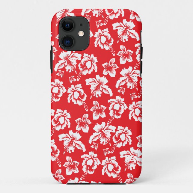 Hawaiian Red Flowers Case-Mate iPhone Case (Back)