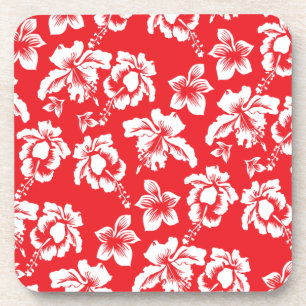 Hawaiian Red Flowers Coaster