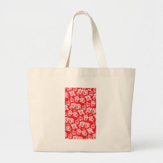 Hawaiian Red Flowers Large Tote Bag
