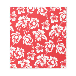 Hawaiian Red Flowers Notepad
