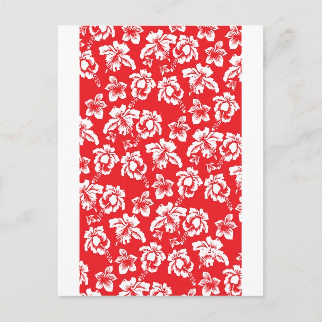 Hawaiian Red Flowers Postcard (Front)