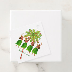 Hawaiian Retro Hula Dancer Gift Tag