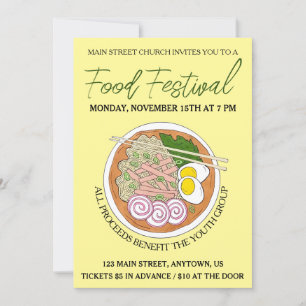 Hawaiian Saimin Soup Hawaii Cuisine Food Festival Invitation