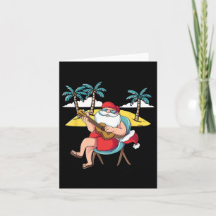 Hawaiian Santa Claus Hawaian Guitar Christmas In J Card