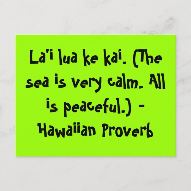 Hawaiian Sayings Postcard (Front)