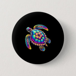 Hawaiian Sea Turtle Colorful Hawaii Vacation 6 Cm Round Badge