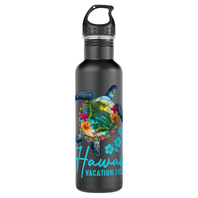 Hawaiian Sea Turtle Hawaii Matching Family Vacatio 710 Ml Water Bottle (Front)