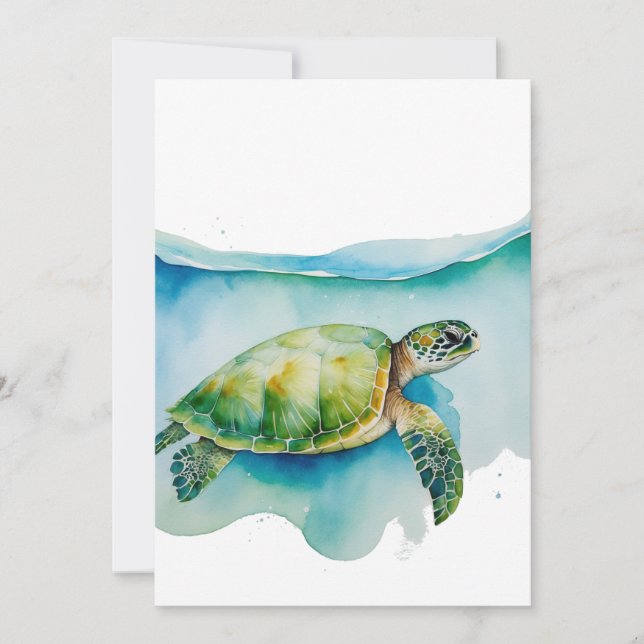 Hawaiian Sea Turtle Honu Ocean Hawaii Island Love Holiday Card (Front)