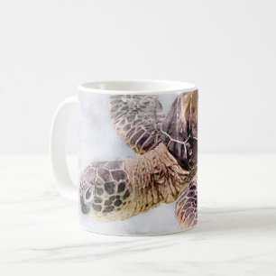 Hawaiian Sea Turtle Realistic Watercolor Coffee Mug