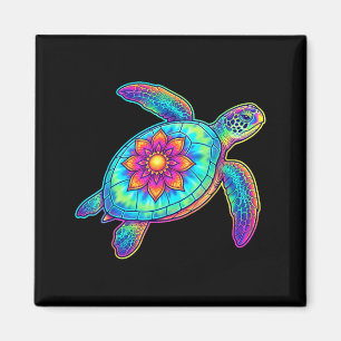 Hawaiian Sea Turtle Tie-Dye Hawaii Colourful Beach Magnet