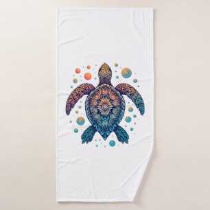 Hawaiian Sea Turtle Tie-Dye Hawaii Vacation Beach Bath Towel