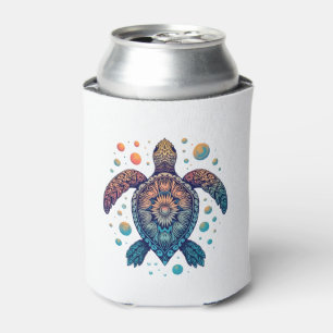 Hawaiian Sea Turtle Tie-Dye Hawaii Vacation Beach Can Cooler