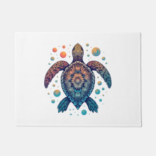 Hawaiian Sea Turtle Tie-Dye Hawaii Vacation Beach  Doormat