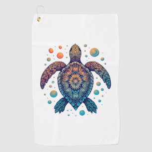Hawaiian Sea Turtle Tie-Dye Hawaii Vacation Beach  Golf Towel