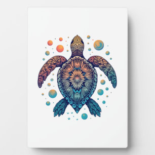 Hawaiian Sea Turtle Tie-Dye Hawaii Vacation Beach  Plaque
