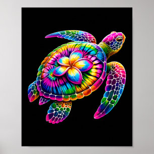 Hawaiian Sea Turtle Tie-dye Hawaii Vacation Beach  Poster