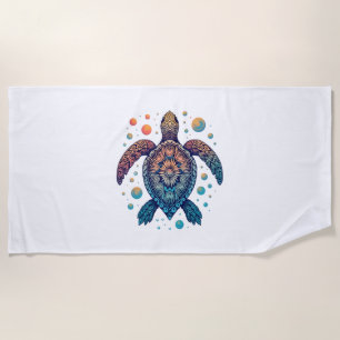 Hawaiian Sea Turtle Tie-Dye Hawaii Vacation Beach Towel