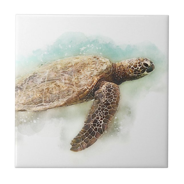 Hawaiian Sea Turtle Tile (Front)