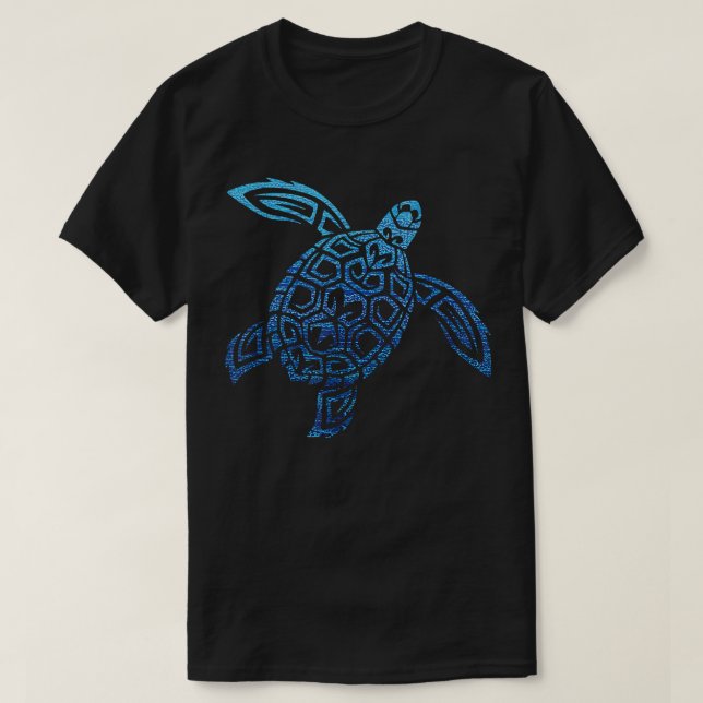 Hawaiian Sea Turtle Tribal Polynesian Tattoo Pacif T-Shirt (Design Front)