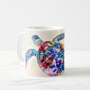 Hawaiian Sea Turtle Watercolor Coffee Mug