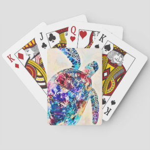 Hawaiian Sea Turtle Watercolor Playing Cards