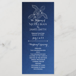 Hawaiian Sea Turtle White on Blue Beach Program Programme