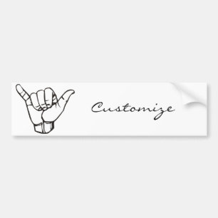 Hawaiian Shaka Brah Wave Thunder_Cove Bumper Sticker