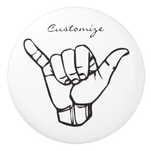 Hawaiian Shaka Brah Wave Thunder_Cove Ceramic Knob
