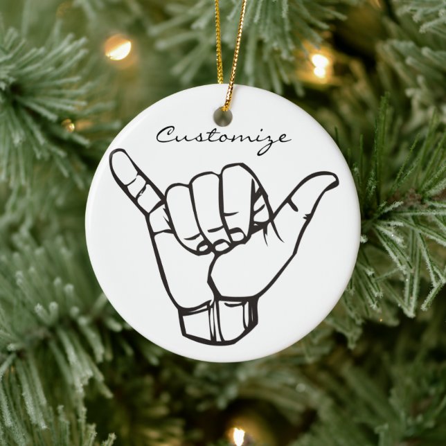Hawaiian Shaka Brah Wave Thunder_Cove Ceramic Tree Decoration (Tree)