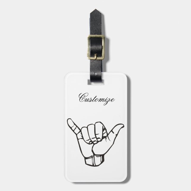 Hawaiian Shaka Brah Wave Thunder_Cove Luggage Tag (Front Vertical)