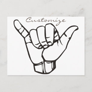 Hawaiian Shaka Brah Wave Thunder_Cove Postcard