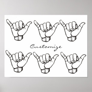 Hawaiian Shaka Brah Wave Thunder_Cove Poster