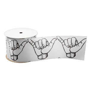 Hawaiian Shaka Brah Wave Thunder_Cove Satin Ribbon