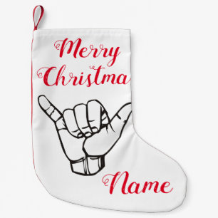 Hawaiian Shaka Brah Wave Thunder_Cove Small Christmas Stocking
