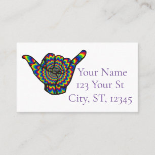 Hawaiian Shaka Psychedelic Thunder_Cove Business Card