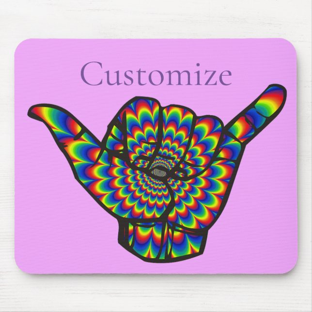 Hawaiian Shaka Psychedelic Thunder_Cove Mouse Mat (Front)