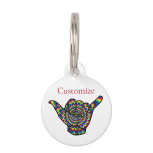 Hawaiian Shaka Psychedelic Thunder_Cove Pet Tag