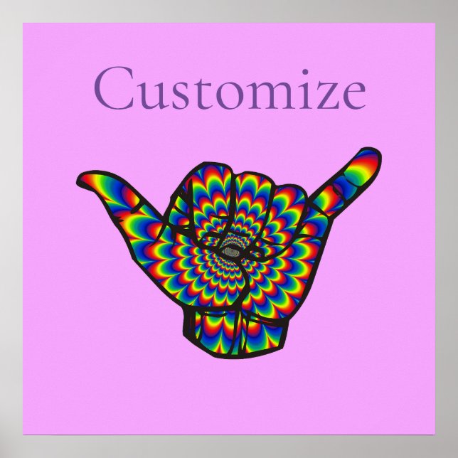 Hawaiian Shaka Psychedelic Thunder_Cove Poster (Front)