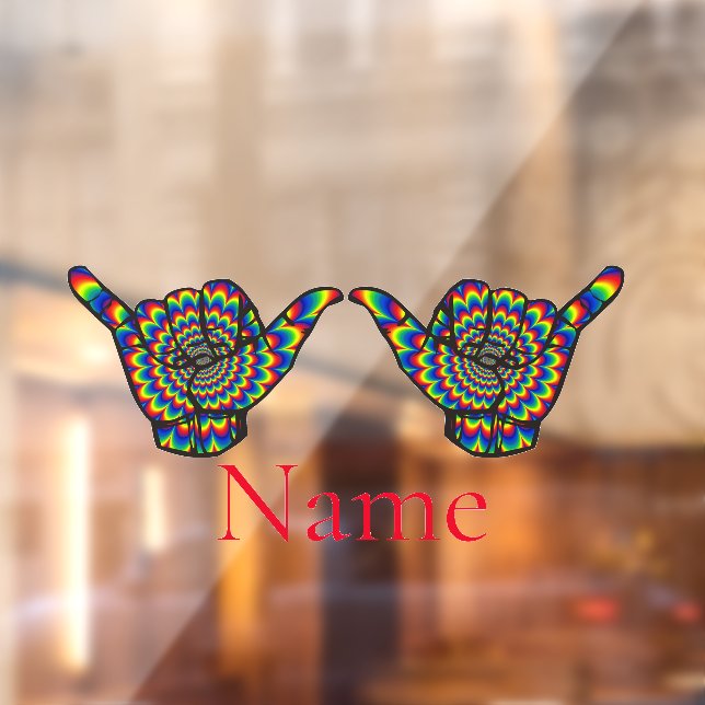 Hawaiian Shaka Psychedelic Thunder_Cove  Window Cling (Sheet 2)