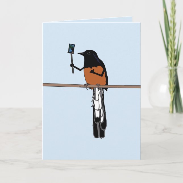 Hawaiian Shama Bird Selfie  Card (Front)