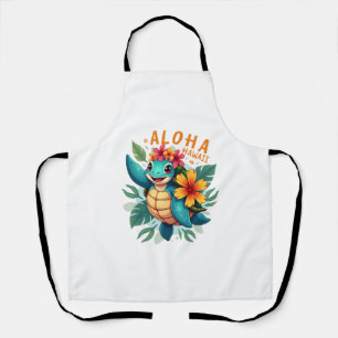 Hawaiian-Shirt Aloha Hawaii Sea Turtle Girl Women Apron