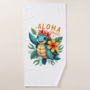 Hawaiian-Shirt Aloha Hawaii Sea Turtle Girl Women Bath Towel