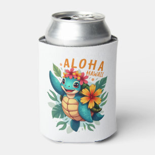 Hawaiian-Shirt Aloha Hawaii Sea Turtle Girl Women Can Cooler