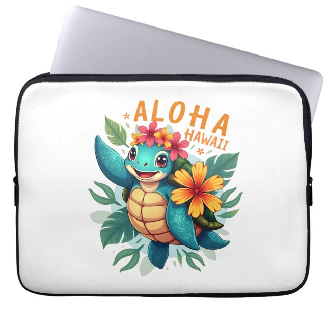 Hawaiian-Shirt Aloha Hawaii Sea Turtle Girl Women  Laptop Sleeve (Front)