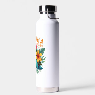Hawaiian-Shirt Aloha Hawaii Sea Turtle Girl Women Water Bottle