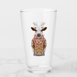 Hawaiian Shirt Cow Glass