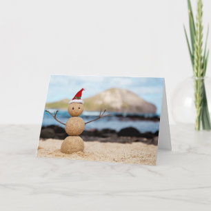Hawaiian Snowman Christmas Card