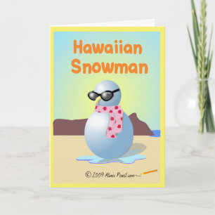 Hawaiian Snowman Christmas/Holiday Card