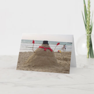 Hawaiian Snowman Holiday Card