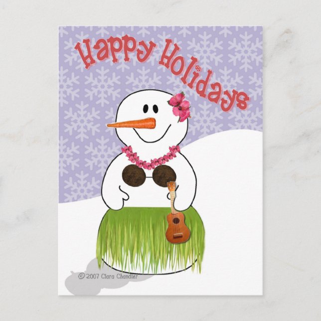 Hawaiian SnowWoman Postcard (Front)